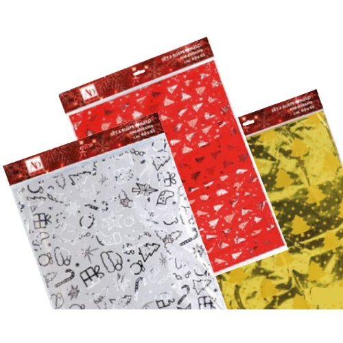 Set 3 buste metallizzate natalizie cm. 50x30 - Soggetti assortiti