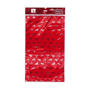 Set 3 buste metallizzate natalizie cm. 50x30 - Soggetti assortiti 2