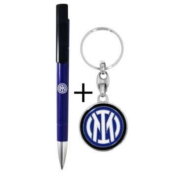 Set regalo penna e portachiavi in metallo FC Inter