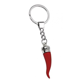 Portachiavi in metallo "Corno rosso"
