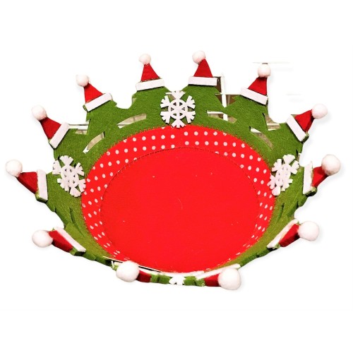 Cestino da tavolo rotondo Babbo Natale Cm. 29 -...