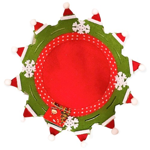 Cestino da tavolo rotondo Babbo Natale Cm. 29 -...
