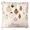 Cuscino quadrato natalizio in tessuto Cm. 45x45 "Merry Christmas White"