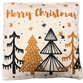 Cuscino quadrato natalizio in cotone Cm. 45x45 "Merry Christmas"