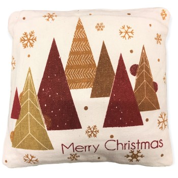 Cuscino quadrato natalizio in cotone Cm. 45x45 "Merry Christmas"