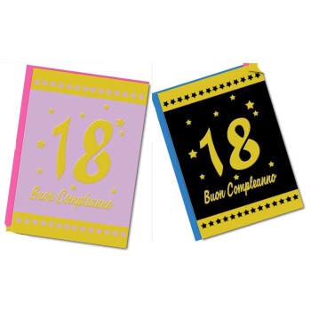 Biglietto auguri classico 18 Anni stampa oro