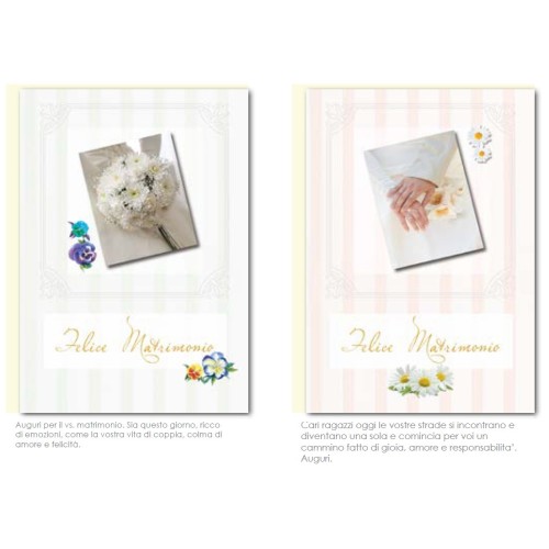 Biglietto auguri classico Matrimonio con applicazioni