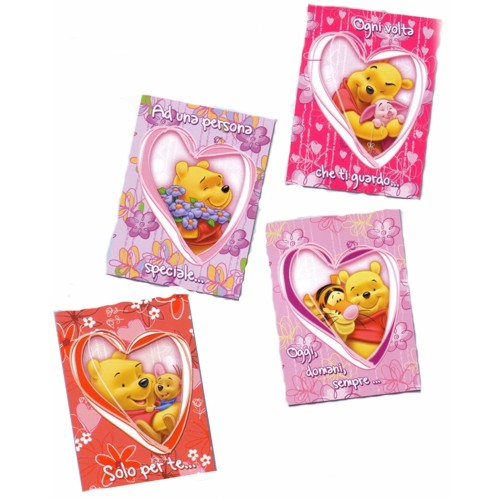 Biglietto auguri Winnie Pooh love con finestra...