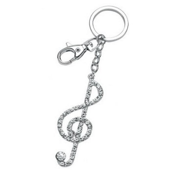Portachiavi in metallo "Chiave di violino strass"