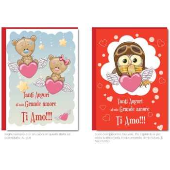 Biglietto auguri classico Amore Gufetti