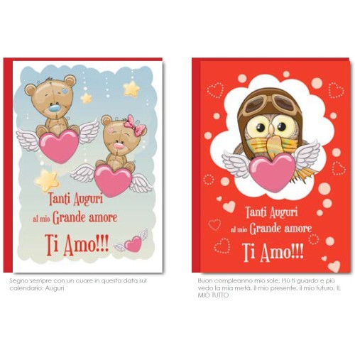 Biglietto auguri classico Amore Gufetti