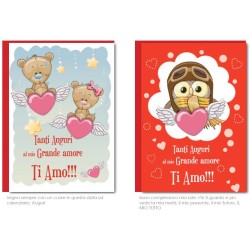 Biglietto auguri classico Amore Gufetti