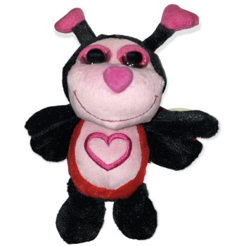 Peluche Coccinella con antennine cuore cm. 20