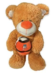 Peluche Orso seduto con barattolo miele Cm. 42