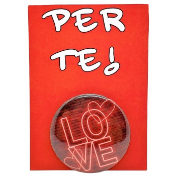 Set 3 spille Love con cartoncino portaspilla dedicato