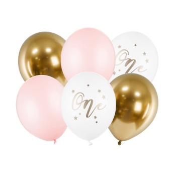 Palloncini in lattice cm. 30 One Pink - Light Pastel - Blister 6 pezzi