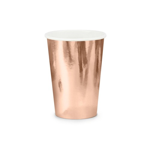 Bicchieri carta 220 Ml. Rosa Gold - Blister 6 pezzi