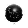 Palloncino lattice mongolfiera Mt. 1 nera Boy or Girl con confetti rosa