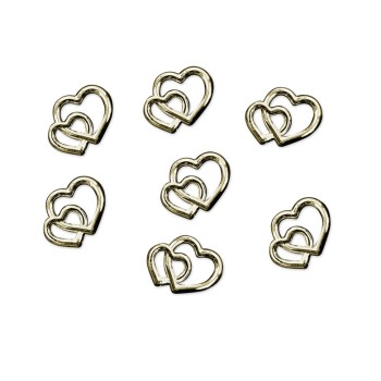 Decorazione cuore incrociato Oro Cm. 1 - Blister 25 pezzi