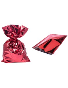 Busta regalo metallizzata cm. 25x15 - Confezione 50 pezzi - Rosso