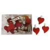 Molletta legno bianca con cuore rosso Cm. 5 - Confezione 24 pezzi