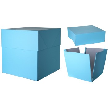 Scatola Mini box Surprise per palloncini cm. 30x30x30 - Celeste