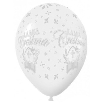 Palloncini lattice 11"/12" Globo "La mia cresima" bianco - Blister 10 pz