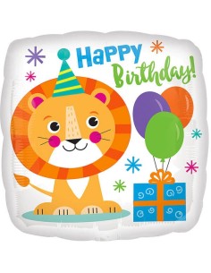 Palloncino mylar 18" Cm. 43 - Happy Birthday Leone