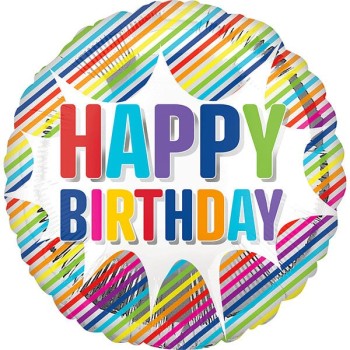 Palloncino mylar 18" Cm. 45 Happy Birthday Color