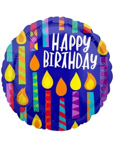 Palloncino mylar 18" Cm. 43 - Happy Birthday Candeline