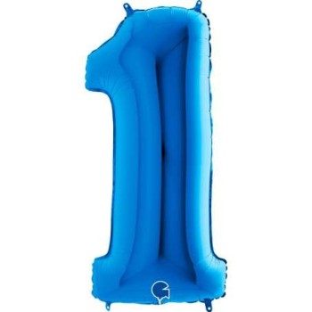 Palloncino mylar Super Shape numero Cm. 100 - Grabo - Blu...