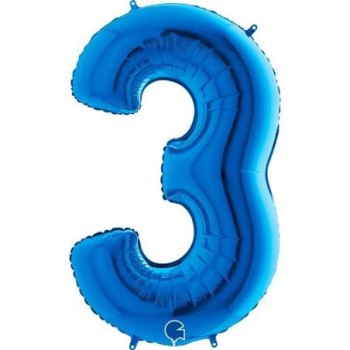 Palloncino mylar Super Shape numero Cm. 100 - Grabo - Blu...