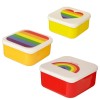 Set 3 contenitori per alimenti Cm. 11,5x11,5x5,5 a scalare - Arcobaleno