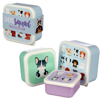 Set 3 contenitori per alimenti Cm. 11,5x11,5x5,5 a scalare - Cani