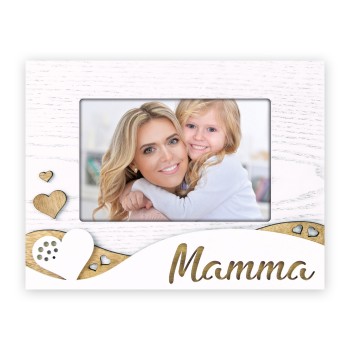 Portafoto legno Mamma intarsiato Cm. 22x17 - Foto cm. 10x15