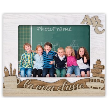 Portafoto legno "La mia classe" Cm. 25x20 - Formato foto cm. 13x18