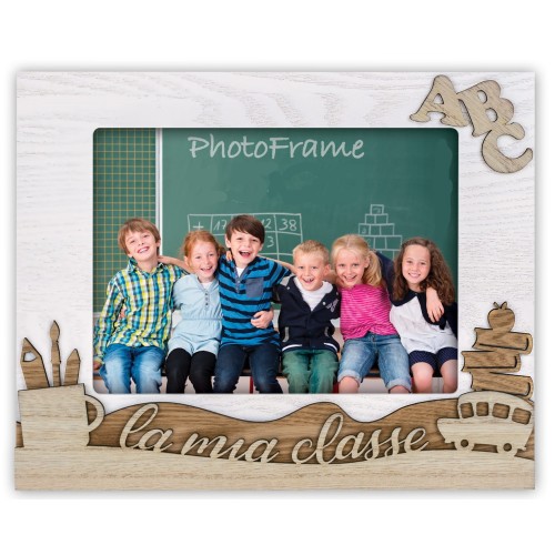 Portafoto legno "La mia classe" Cm. 25x20 - Formato foto cm. 13x18