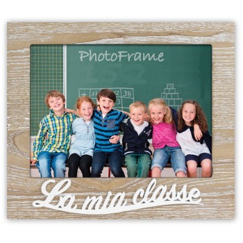 Portafoto legno "La mia classe" Cm. 22x19 - Formato foto cm. 13x18