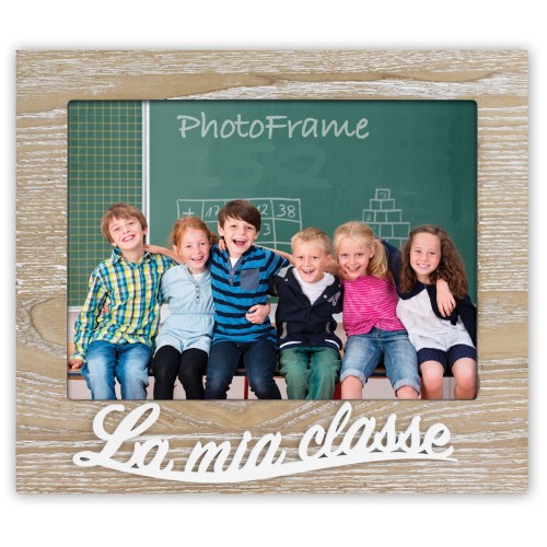 Portafoto legno "La mia classe" Cm. 22x19 - Formato foto cm. 13x18