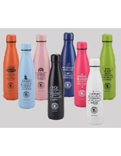 Borraccia alluminio termica 500 ML - Aforismi simpatici - Soggetti assortiti