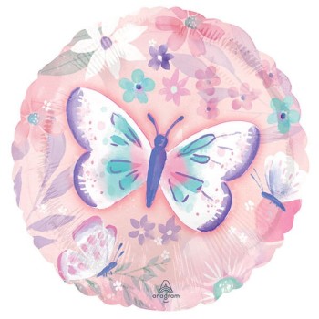 Palloncino mylar 18" Cm. 45 - Farfalle con fiori