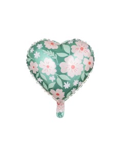 Palloncino mylar 18" Cm. 45 - Cuore floreale