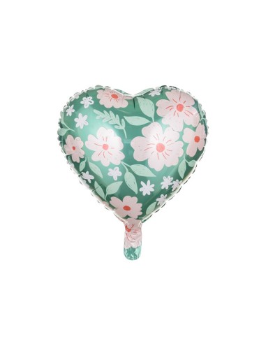 Palloncino mylar 18" Cm. 45 - Cuore floreale
