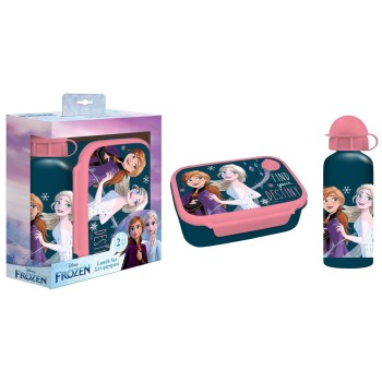 Set regalo con borraccia alluminio 500 ML e portapranzo Frozen