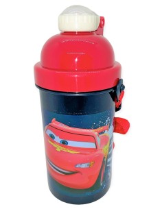Borraccia plastica scatto 500 ML con tracolla - Cars