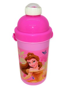 Borraccia plastica scatto 500 ML con tracolla - Principesse