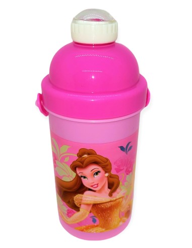 Borraccia plastica scatto 500 ML con tracolla - Principesse
