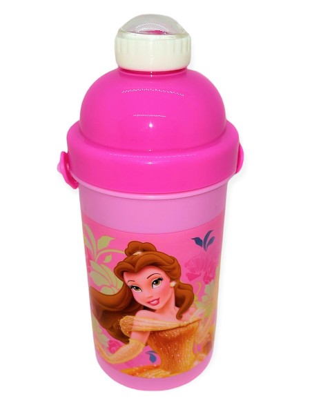 Borraccia plastica scatto 500 ML con tracolla - Principesse