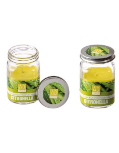 Candela cera in barattolo vetro Citronella con tappo metallo Cm. 11x6,5