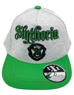 Cappello con visiera Hip Hop Harry Potter Slytherin verde con scritta a rilievo 2